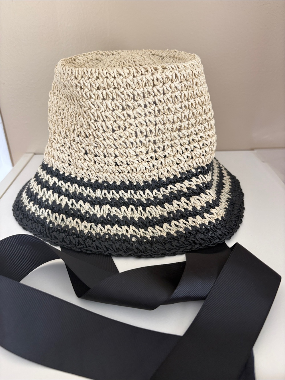 Loft Raffia Tie Hat NWT